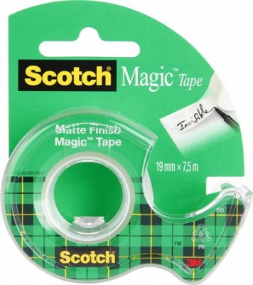 Ragasztószalag, adagolón, kézi, 19 mm x 7,5 m, 3M SCOTCH "Magic Tape 810"